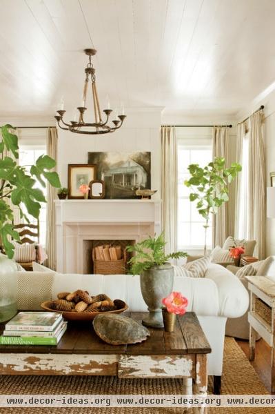 Renovation:  Senoia Farmhouse - traditional - living room - atlanta