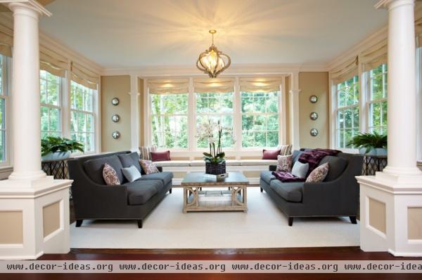Living Room and Sunroom combo - traditional - living room - new york