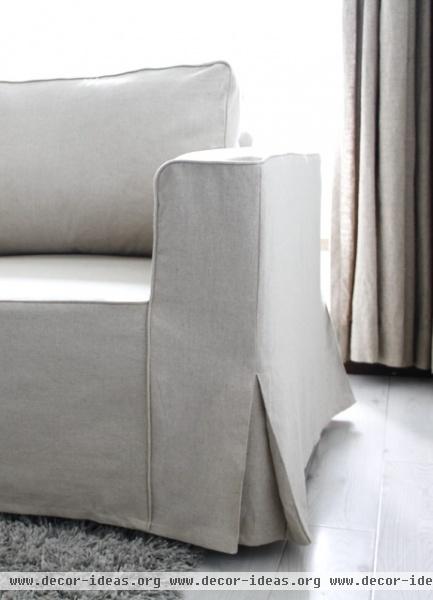 IKEA Manstad Sofa Bed Custom Linen Slipcovers - contemporary - living room - melbourne