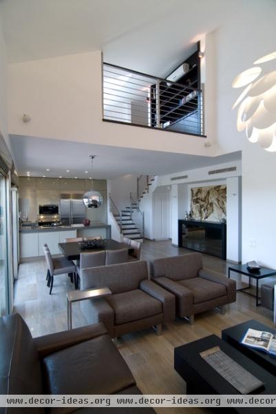 an urban penthouse - modern - living room - tel aviv