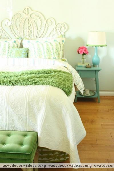Turquoise and Green Bedroom - eclectic - bedroom - san francisco