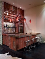 Bar next to media room - contemporary - media room - las vegas