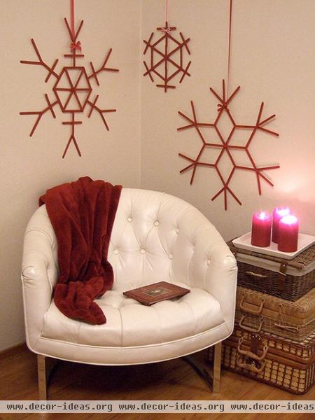 Craft stick snowflakes - contemporary - living room - san francisco