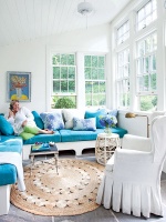 Blue and White Sunroom