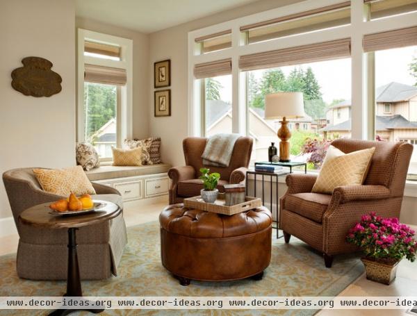 Basic, Sophisticated Hues - traditional - living room - portland