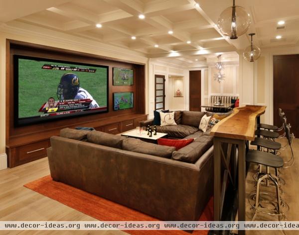 Family Room, Home Theater and Bar - contemporary - media room - san francisco