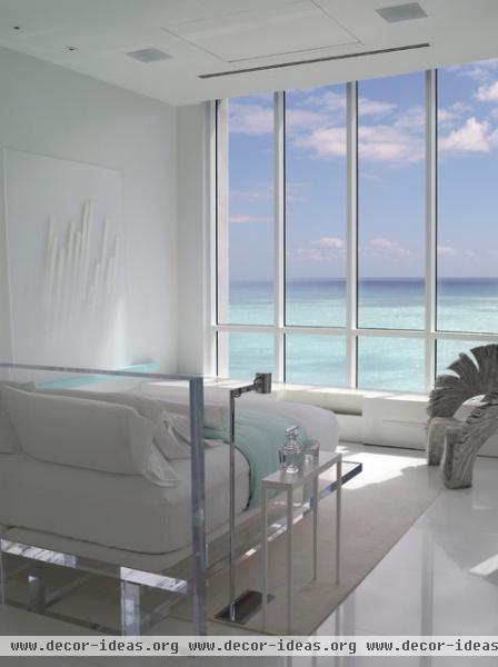 Jennifer Post designed apartment  at The Bath Club, Miami Beach - modern - bedroom - miami