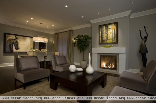 Honore-Transitional Living Room & Dining Room - contemporary - living room - chicago