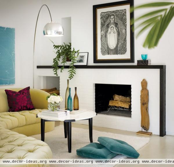 Bright White Fireplace - contemporary - living room - san francisco