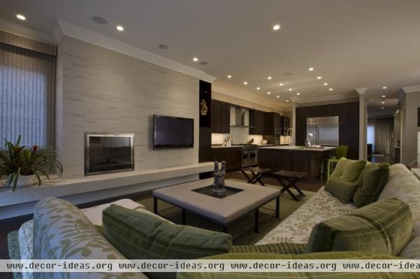 Honore-Transitional Family Room & Kitchen - contemporary - family room - chicago