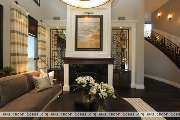 Iron Work, hand forged custom Iron stairway for Luxury Home in So. Cal - traditional - living room - san diego