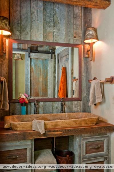 Headwaters Camp Cabin, Big Sky, Montana - eclectic - bathroom - other metro