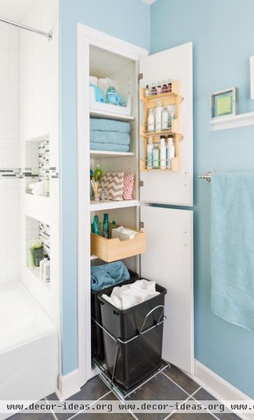 Storage-Packed Small Bathroom Makeover - modern - bathroom - other metro Storage-Packed Small Bathroom Makeover - modern - bathroom - other metro