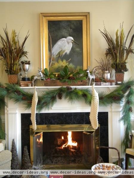 A Woodland Mantel  (http://threepixielane.blogspot.com) - traditional - living room - atlanta