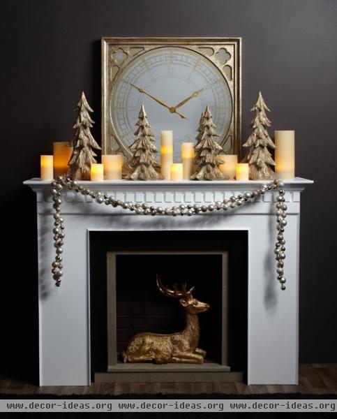 Glowing Holiday Mantel - contemporary - family room - other metro