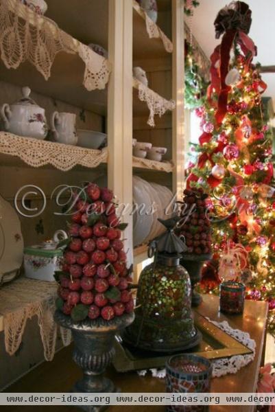 Tapestry Christmas Stockings - traditional - family room - boston