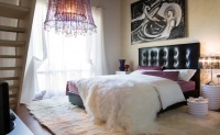 Feeling bed with black high-backed headboard - contemporary - bedroom - london