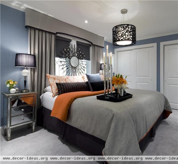 Dramatic Contemporary Bedroom by Jane Lockhart