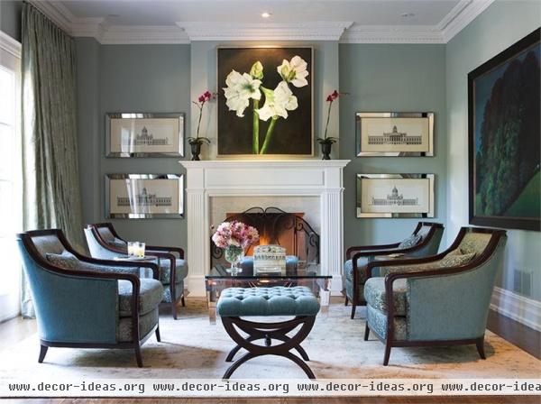 Elegant Transitional Living Room by Jeffrey and Deborah Fisher