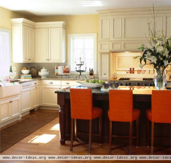 Open Transitional Kitchen by Diane Paparo