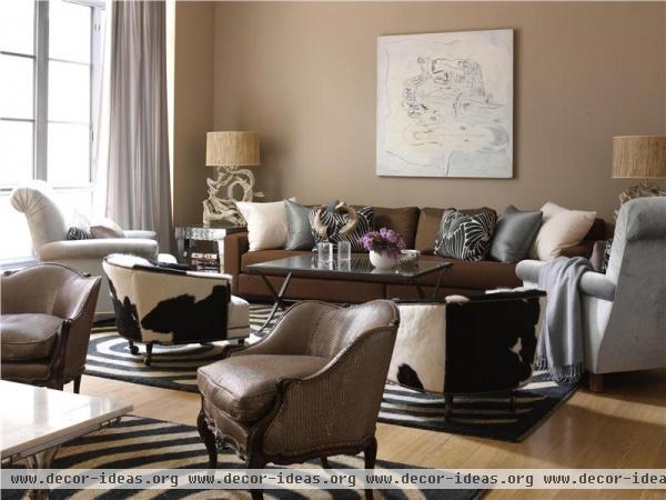 Dramatic Contemporary Living Room by Tara Seawright