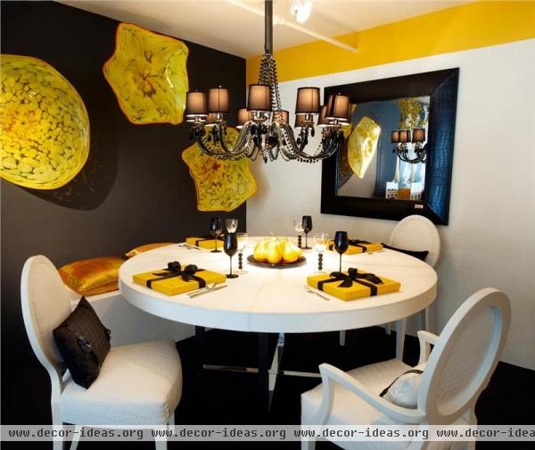 Dramatic Transitional Dining Room by Tracy Murdock