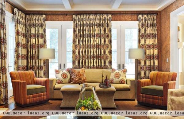 Cozy Transitional Family Room by Evelyn Benatar
