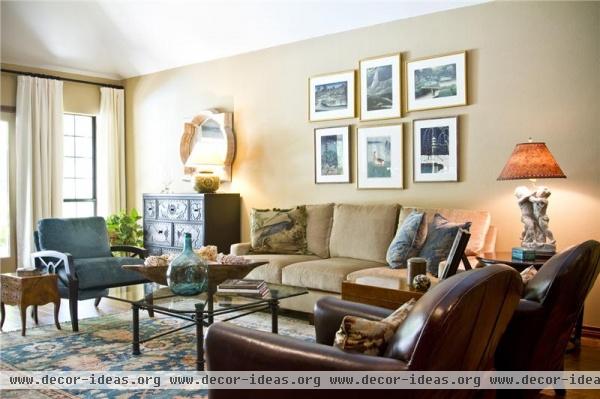 Sunny Transitional Living Room by Allison Jaffe