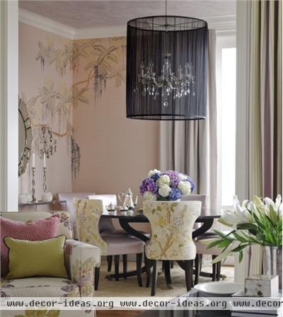 Dramatic Transitional Dining Room by Kendall Wilkinson