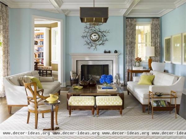 Light Transitional Living Room by Gideon Mendelson