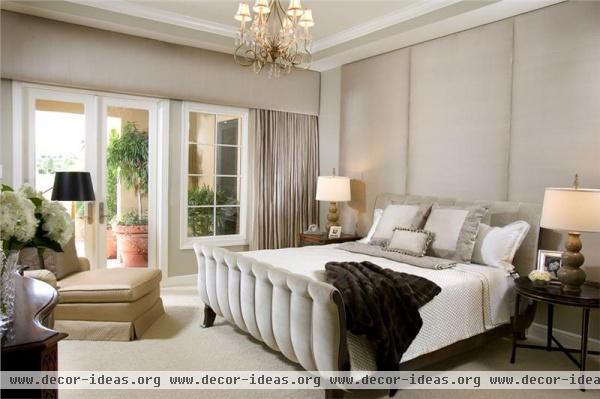 Elegant Transitional Bedroom by Leslie Thompson, ASID