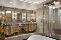 Dramatic Transitional Bathroom by Bjorn Bjornsson
