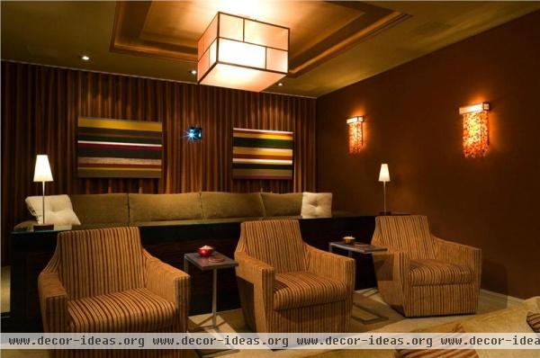 Cozy Contemporary Media Room by Kenneth Brown Cozy Contemporary Media Room by Kenneth Brown