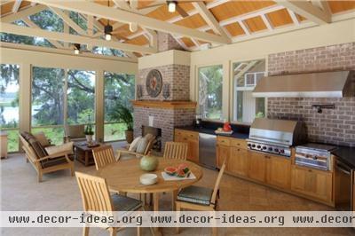 Open Traditional Outdoor Kitchen by Jane Frederick