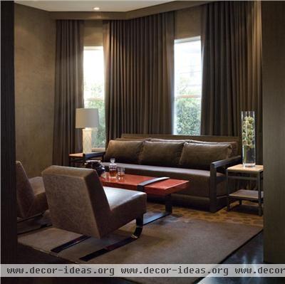 Dark Contemporary Living Room by Jiun Ho