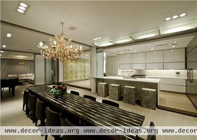 Open Contemporary Dining Room by Thomas Mojo & Mark Stumer