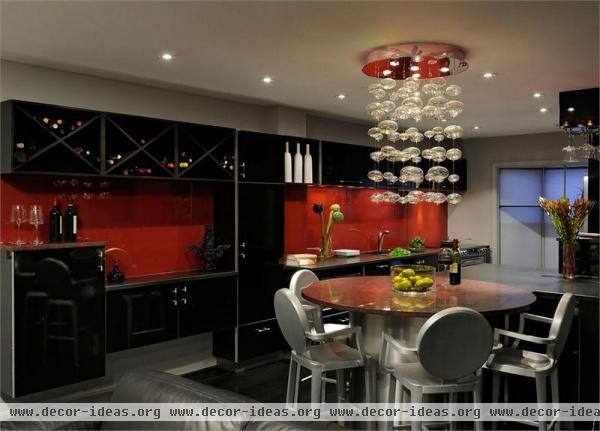 Dark Contemporary Kitchen by Jennifer Gilmer