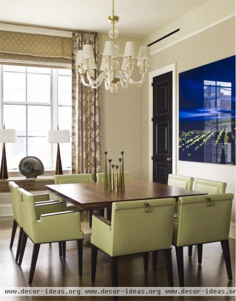 Light Transitional Dining Room by Gideon Mendelson