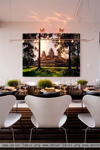 Dramatic Contemporary Dining Room by Tony Cappoli