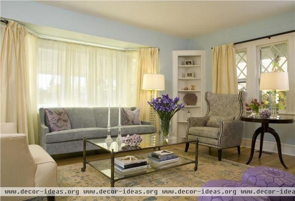 Airy Transitional Living Room by Amanda Reid