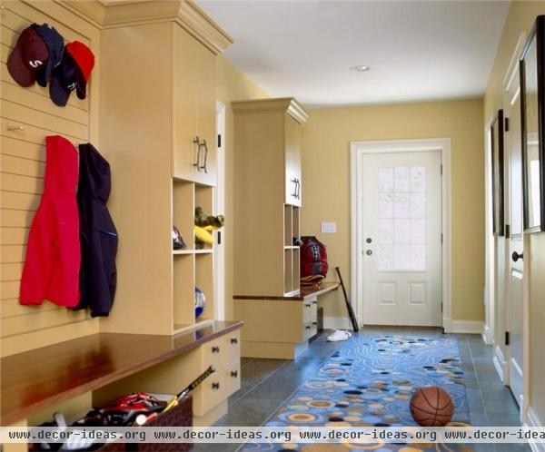 Casual Transitional Hallway by Diane Paparo