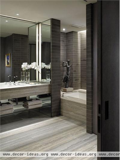 Dark Contemporary Bathroom by Gary Lee