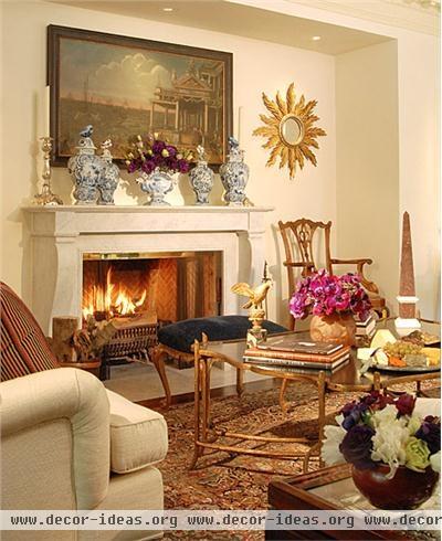Stately Traditional Living Room by Timothy Corrigan