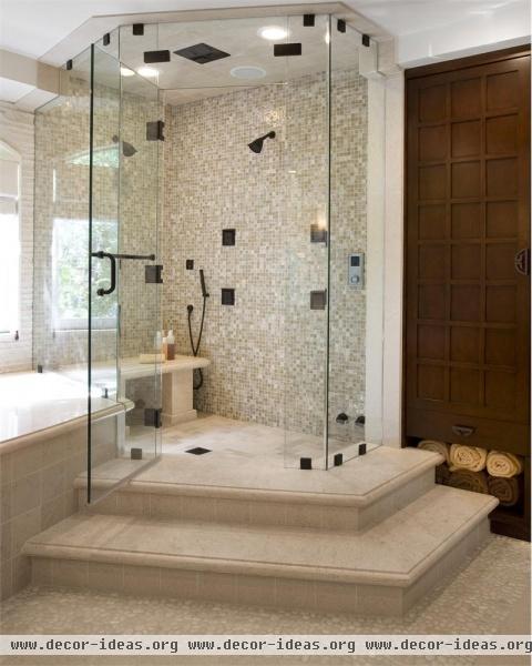 Relaxing Transitional Bathroom by Christopher Grubb