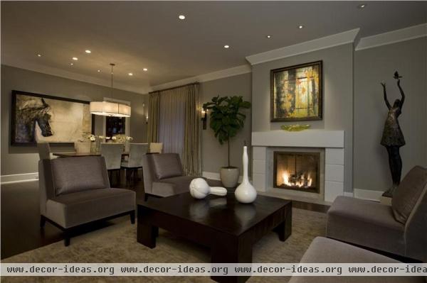 Dramatic Contemporary Living Room by Michael Abrams