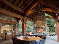 Cozy Transitional Outdoor Kitchen by Jerry Locati