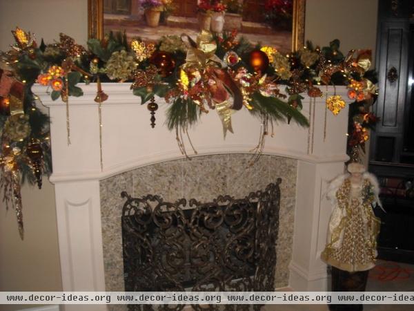 bronze christmas theme - traditional - family room - other metro