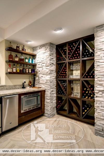 contemporary basement by Finished Basement Company
