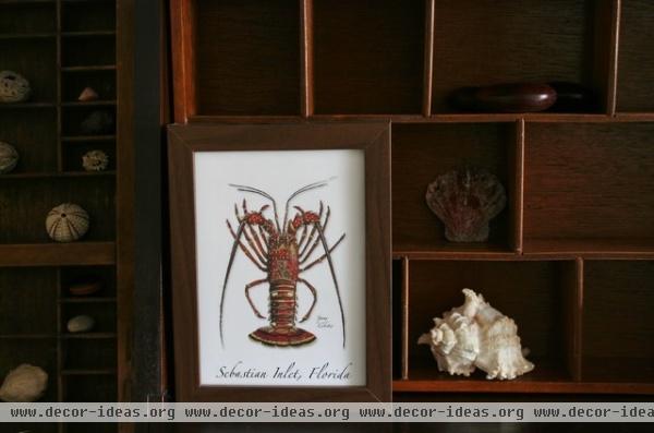 spiny lobster and seashells