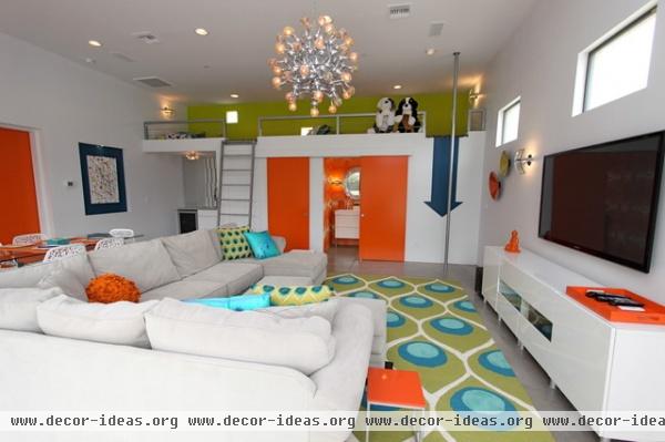 contemporary family room by Chimera Interior Design